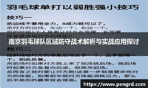 南京羽毛球队区域防守战术解析与实战应用探讨